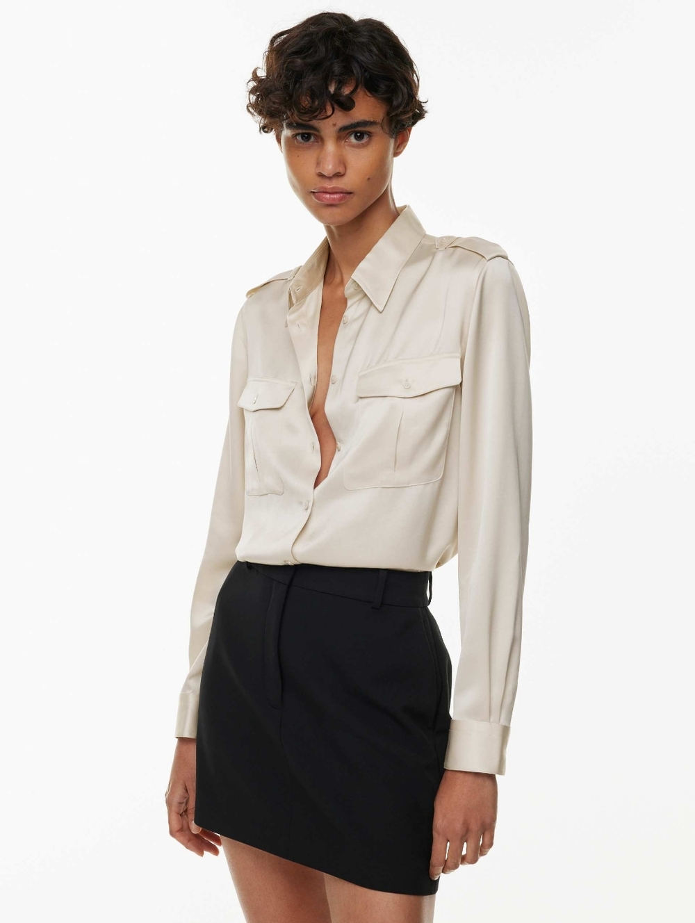 Aritzia Babaton Dividend Satin Blouse